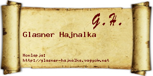 Glasner Hajnalka névjegykártya